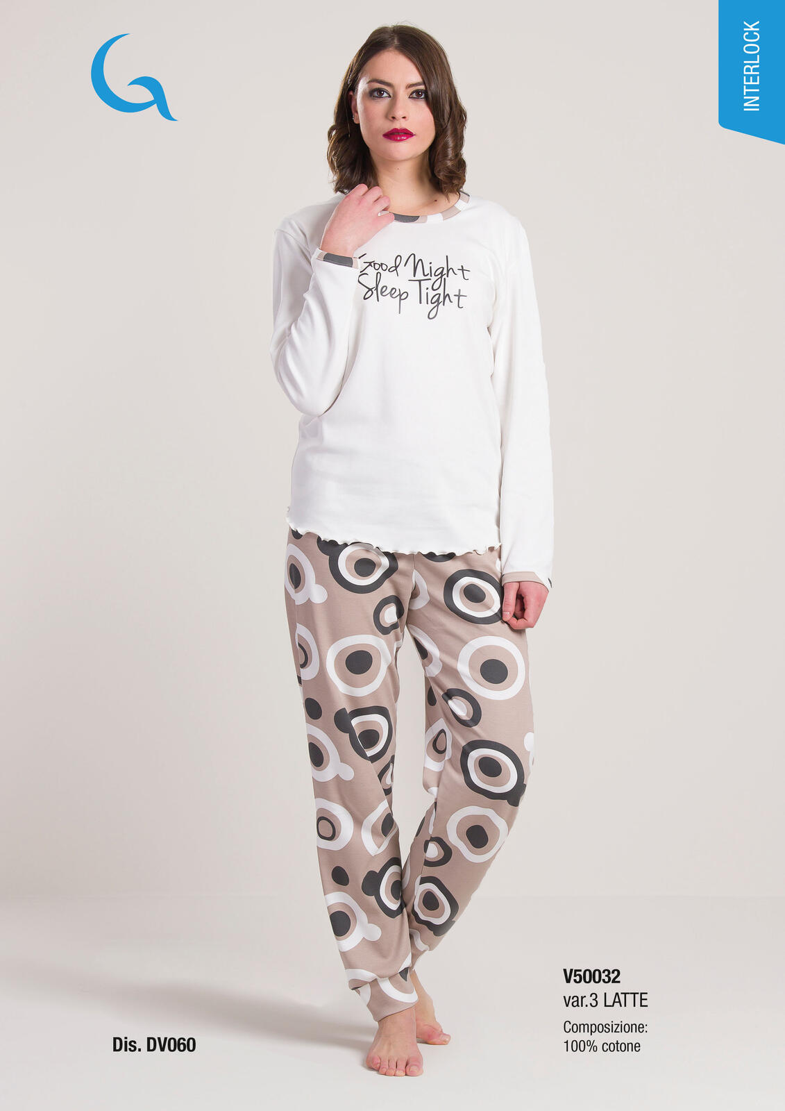 PIGIAMA DONNA M/L V50032 Tellini S.r.l. Ingrosso Abbigliamento